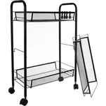 Regál na kolečkách 65x44x25 cm černý