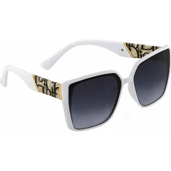 Sluneční brýle Dámské sluneční brýle s psaným motivem na kožence - bílé , 9001987-4, Tr2553