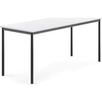 Jídelní stůl Stůl BORÅS, 1800x700x760 mm, antracitově šedé nohy, HPL deska, bílá