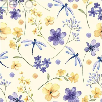 Papírový ubrousek Ubrousky &#039;Daisy&#039; 33x33 cm 3N (20 ks) - vážky mezi květy