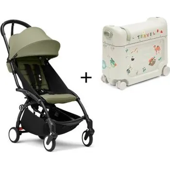 Kočárek Stokke Yoyo3 Sportovní kočárek + DÁREK Jetkids Bedbox - Black/Olive/Sea Green