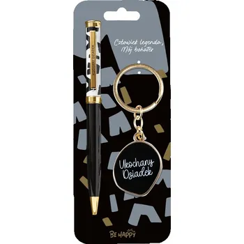 Dárková sada pro dědečka s potiskem: PROPISKA + PŘÍVĚSEK NA KLÍČE - DÁREK ke Dni Dědečků