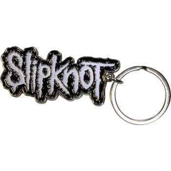 Slipknot White Logo Black Border Klíčenka