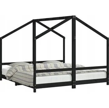 Postel Úžasná dětská postel z masivního dřeva 195,5x191x158 cm, černá