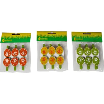 Velikonoční dekorace H+H Kolíček x 6 s vajíčky, výška 3 cm 380800-3M Nové zboží