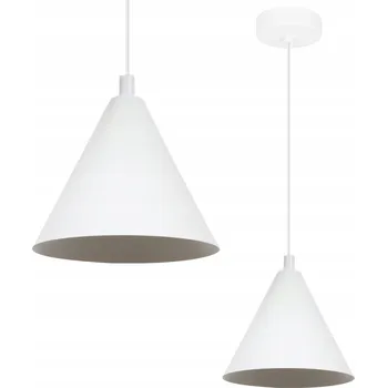 ZÁVĚSNÉ STROPNÍ SVÍTIDLO BÍLÉ SOHO LOFT ZÁVĚSNÉ SVÍTIDLO KUŽEL JEDNODUCHÉ 14CM E14