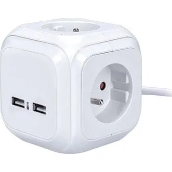 Napájecí kabel Solight jednoduchý Prodlužovací Kabel 2 m 1 ks zásuvek bílý