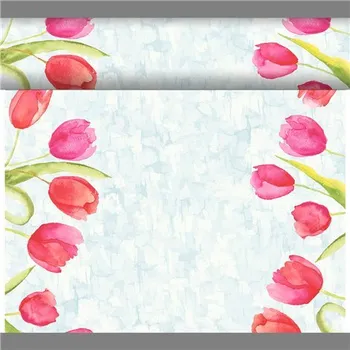 Jednorázový ubrus Papírový středový pás 100031845 40 cm x 24 m Dunicel Painted Tulips