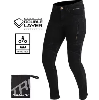 Moto kalhoty Trilobite Parado doublelayer AAA skinny fit ladies jeans black level 2 vel. 26