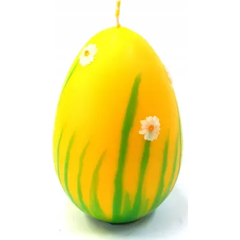 Svíčka SVÍČKA VE TVARU VEJCE ZELENÁ LOUKA 100x140 mm ŽLUTÁ