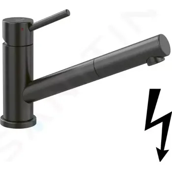 Vodovodní baterie Villeroy & Boch Como Dřezová baterie s výsuvnou koncovkou, antracit, 92521105