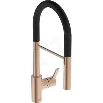 Vodovodní baterie Ideal Standard Gusto Dřezová baterie s flexibilním ramenem a sprškou, Sunset Rose/černá, BD417J4