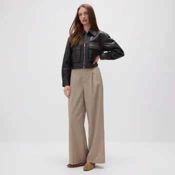 Reserved - Oblekové kalhoty s příměsí vlny - béžová - 995EG-80M - 995EG-80M-L