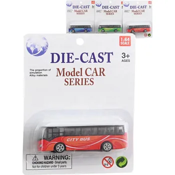 autíčko Die-Cast Model Car Series autobus kovový 1:64 mix barev