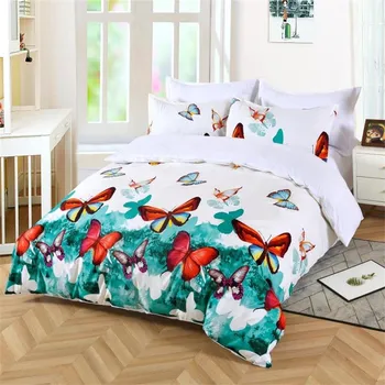 Povlečení Bavlissimo 3-dílné bavlněné povlečení 140x200cm barevný motýl