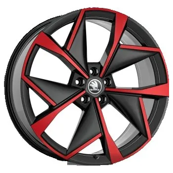 Alu kolo Škoda Enyaq: 21" disk z lehké slitiny Vision - červený/černý velikost ET: ET42