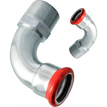 Vrták Koleno 90° z uhlíkové oceli 1.0034, pozinkované vně, lisovací spojka typ M 15