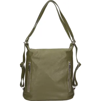 Městský batoh Dámská kožená batůžko kabelka Italia Maura - zelená