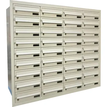 Poštovní schránka 3MH s.r.o. Poštovní schránka MB 01-300x110x370 v sestavě pro zazdění Barva: Nerez dvířka / RAL 7035 tělo schránky