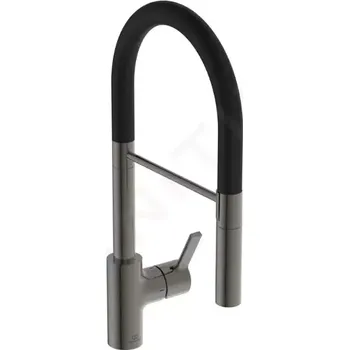 Vodovodní baterie Ideal Standard Gusto Dřezová baterie s flexibilním ramenem a sprškou, Magnetic Grey/černá, BD417A5