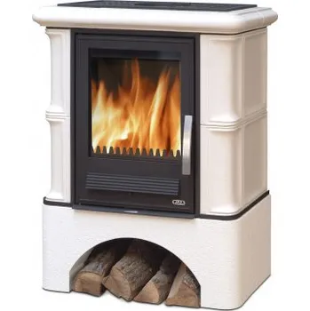 Krbová kamna Kachlová kamna ABX BAVARIA K 12kW, ahornweiss, bílý sokl, dřevo/dřev. brikety+TV 6,9 kW 369338TPL