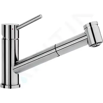 Vodovodní baterie Villeroy & Boch Como Dřezová baterie s výsuvnou sprškou, leštěný nerez, 927200LE