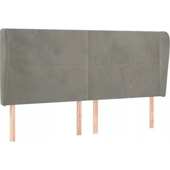 Čelo postele samet světle šedé 203x23x118 cm