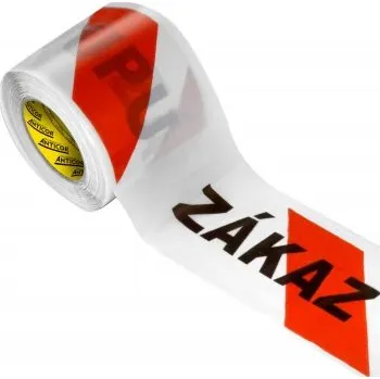 Výstražná páska Výstražná folie do výkopu 610 červeno/bílá ZÁKAZ VSTUPU 80x100