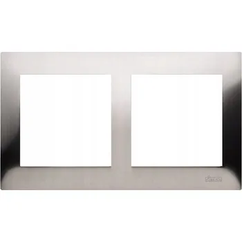 vypínač Rámeček dvojitý Kontakt-simon stříbrný