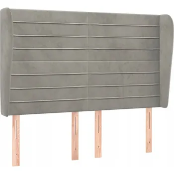 Čelo postele Uszak Samet Světle šedá 147x23x118 cm