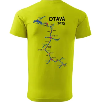 Pánské tričko DOBRÝ TRIKO Pánské vodácké tričko s potiskem Otava Velikost: S, Barva: Limetková