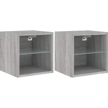 Televizní stolek TV stolek LED RGB 30x28,5x30 šedý dub sonoma