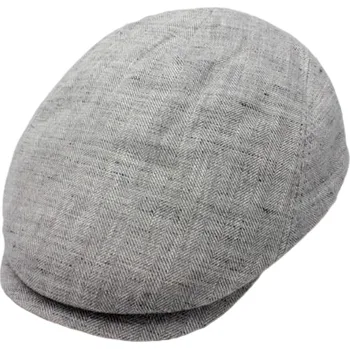 Čepice Fiebig - Headwear since 1903 Pánská lněná šedá letní bekovka Velikost: 56 cm
