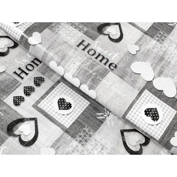 ubrus Dreamy Linens Ubrusovina PVC Home patchwork, metráž šířka 140 cm šedá