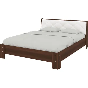 Postel Max-i Postel BANARD 160x200 Zvolte barvu:: ořech, Materiál: koženka - bílá (premium)