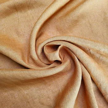 BYTEMA Lněná látka TEINTURE SKOŘICOVÁ šíře 145 cm