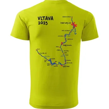 Pánská móda DOBRÝ TRIKO Pánské vodácké tričko s potiskem Vltava Velikost: XS, Barva: Limetková