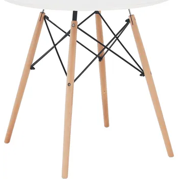 Jídelní stůl Jídelní stůl GAMIN new, průměr 60 cm, barva bílá mat, buk, kov černý