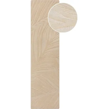 Koberec Béžový vlněný koberec běhoun 60x230 cm Lino Leaf – Flair Rugs ID_1548466