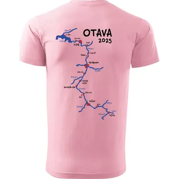Pánské tričko DOBRÝ TRIKO Pánské vodácké tričko s potiskem Otava Velikost: L, Barva: Růžová