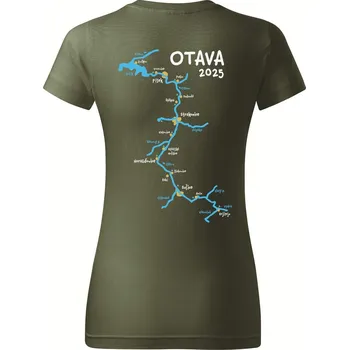 Dámské oblečení DOBRÝ TRIKO Dámské vodácké tričko s potiskem Otava Barva: Khaki, Velikost: XS