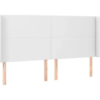 Čelo postele s ušima bílé 203x23x118/128 cm