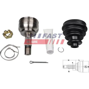 Hřídel nápravy Sada kloubů, hnací hřídel FAST FT25087K