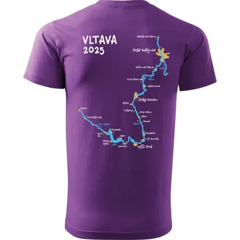 Pánská móda DOBRÝ TRIKO Pánské vodácké tričko s potiskem Vltava Velikost: 2XL, Barva: Fialová