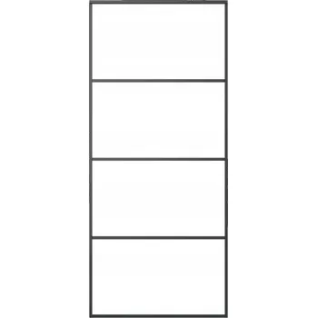 Interiérové dveře Posuvné hliníkové dveře 90x205 cm černé