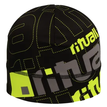 Čepice Rituall jarní čepice RITUALL, černá/fluo žlutá XXL