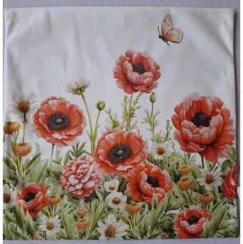 Povlak na dekorativní polštářek Povlak na polštářek vlčí máky