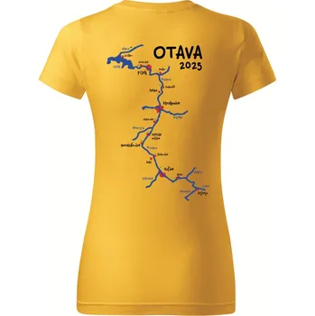 Dámské oblečení DOBRÝ TRIKO Dámské vodácké tričko s potiskem Otava Barva: Žlutá, Velikost: L