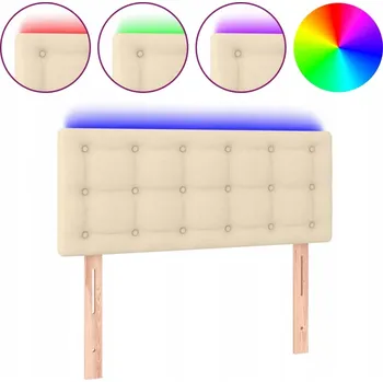 Klasické LED čelo postele 100x78/88 cm krémové