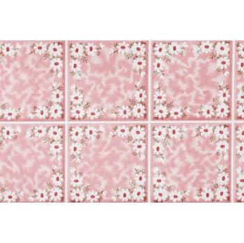 ubrus Sleep-well UBRUSOVINA PVC s textilním podkladem/PVC UBRUS - vzor čtverce s kytičkami červené